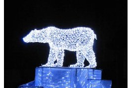 Световая фигура "Белый медведь" 300х150 см