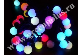 Гирлянда светодиодная "Матовые шарики", ф50 мм  Плавная смена цвета, L=10м, 60 диодов, 220В,влагозащищённая.